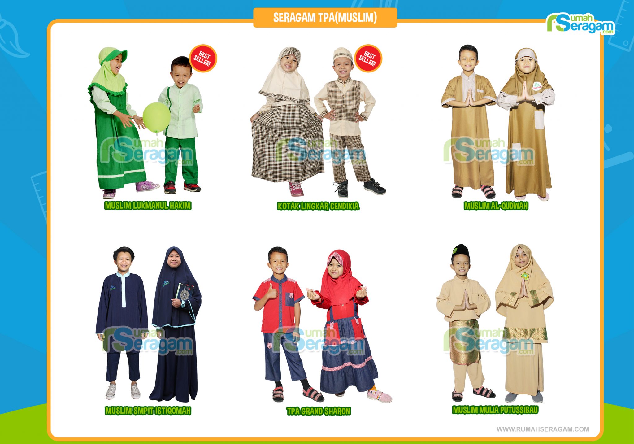 Baju Sekolah  Anak  Paud Muslim Rumah Seragam  Solusi 
